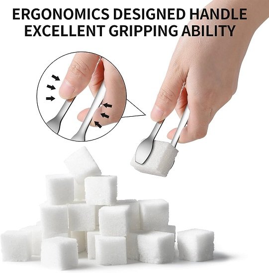 Mini Serving Tongs, Small Serving Utensils for Catering, Kitchen Tongs, Food-Grade Premium 304 Stainless Steel Tongs, (4.5" Appetizer Tongs)