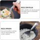 Rice Paddle Spoon Non- Stick Food Serving Spoon Stainless Steel Rice Spoon Kitchen Utensils for Home Restaurant Silver