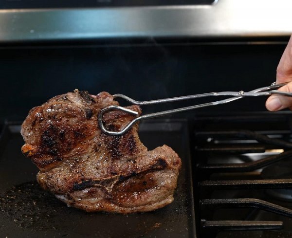 Food Tongs, Heavy Duty Stainless Steel Kitchen Tongs for Cooking, Barbecue, Serving Scissors Tongs - Buffet Pliers 9 Inch