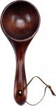 8.86 Inch Solid Kitchen Scoop Ladle Large Wood Spoon Wooden Scoops for Bath Salts, Canisters Flour, Rice, Porridge, Soup (Brown)