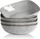 Large Pasta Bowls Set of 4, Ocean Square Bowls, Pasta Serving Bowl Large Dinner Bowls, Kitchen Bowl Set, Reactive Glaze, Microwave and Dishwasher Safe, Scratch Resistant, Grey