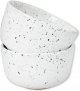 Ceramic Hand-Molded Speckled Spotted Miso | Small Soup Bowl x 2, Glossy White